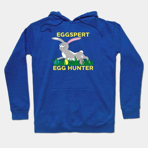 Eggspert Egg Hunter - Gray Easter Bunny Hoodie by skauff